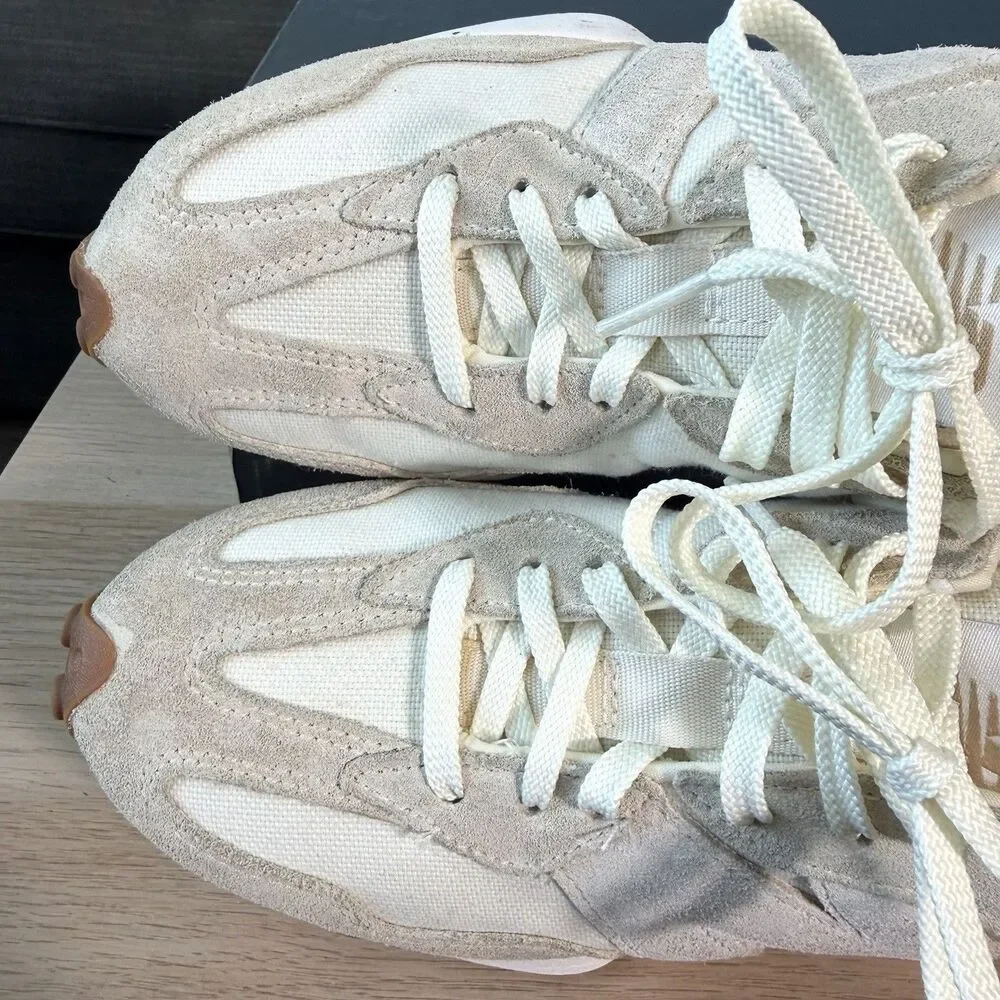 New Balance 327 Turtledove Beige Gum Suede Sneakers Women's Size 7